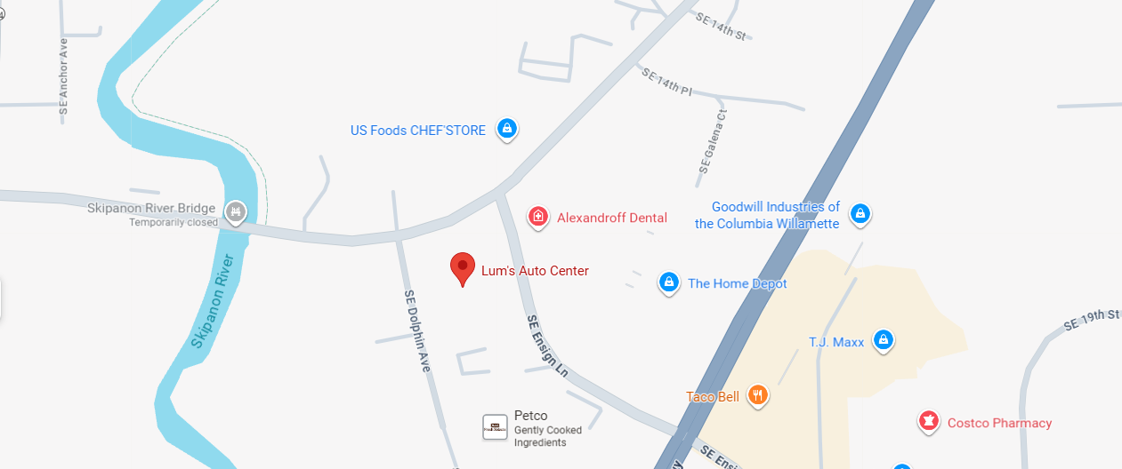Lums Auto Center Map